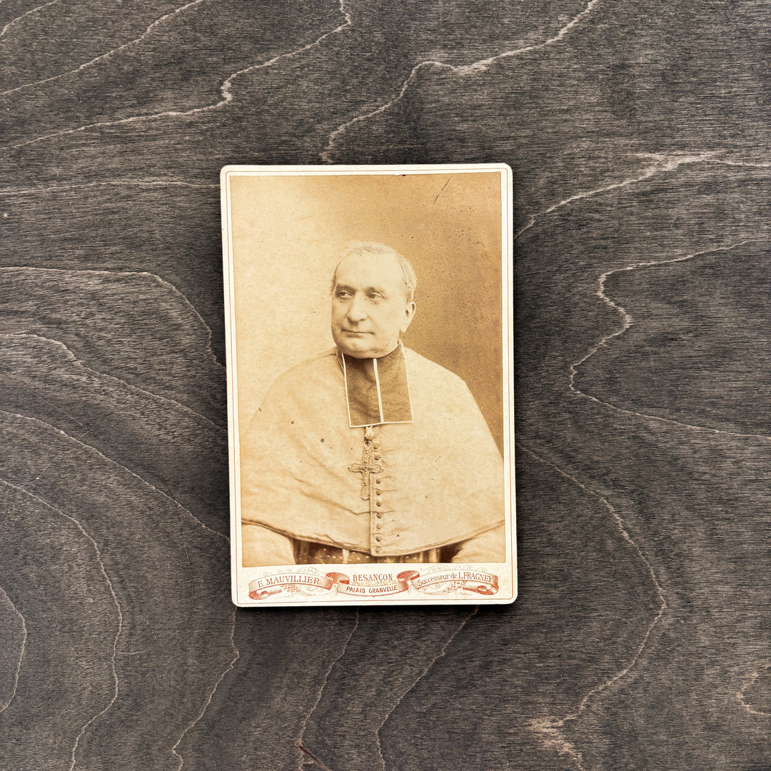 French Priest Cabinet Card - Possibly Haunted - Black and the Moon